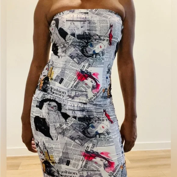 Dresses | Newspaper Print Dress